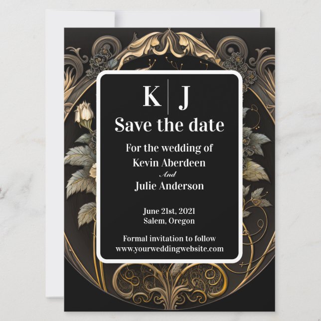 Enchanting Gold Save The Date (Front)