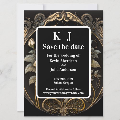Enchanting Gold Save The Date