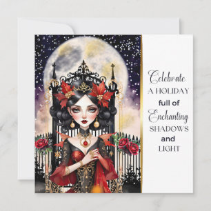 Enchanting Goth Fairy Christmas Holiday Card