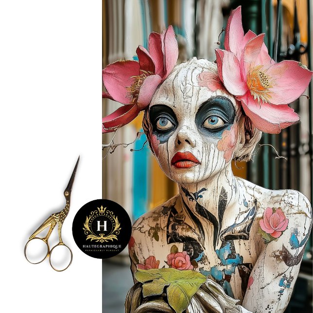 Enchanting Gothic Gargoyle Floral Crown Decoupage Tissue Paper (Creator Uploaded)