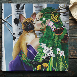 Enchanting Green Fantasy French Bulldog Dryad 3 Ring Binder