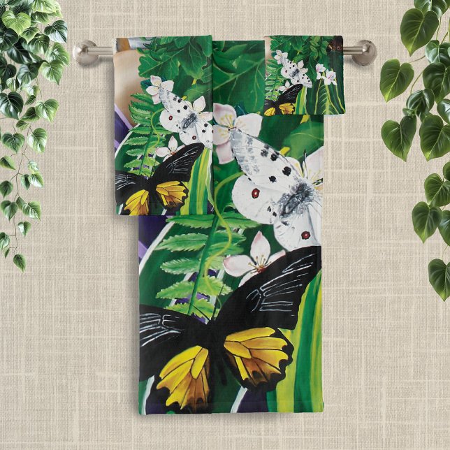 Enchanting Green Fantasy French Bulldog Dryad Bath Towel Set (Creator Uploaded)