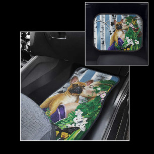 Enchanting Green Fantasy French Bulldog Dryad Car Floor Mat