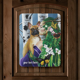 Enchanting Green Fantasy French Bulldog Dryad Door Sign