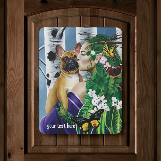 Enchanting Green Fantasy French Bulldog Dryad Door Sign (Creator Uploaded)