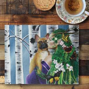 Enchanting Green Fantasy French Bulldog Dryad Jigsaw Puzzle