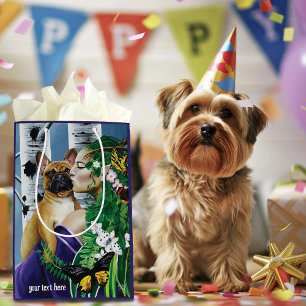 Enchanting Green Fantasy French Bulldog Dryad Medium Gift Bag