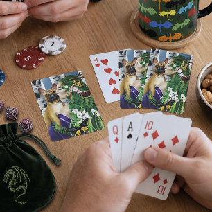 Enchanting Green Fantasy French Bulldog Dryad Poker Cards