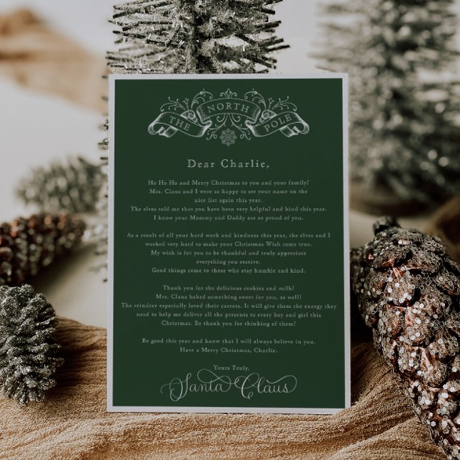 Enchanting Green Santa Claus Christmas Day Letter (Creator Uploaded)