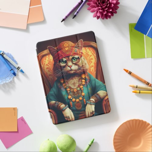 Enchanting Gypsy Cat iPad Cover Colorful Feline iPad Air Cover