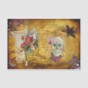 Enchanting Halloween Decoupage Paper: Dark Florals Tissue Paper