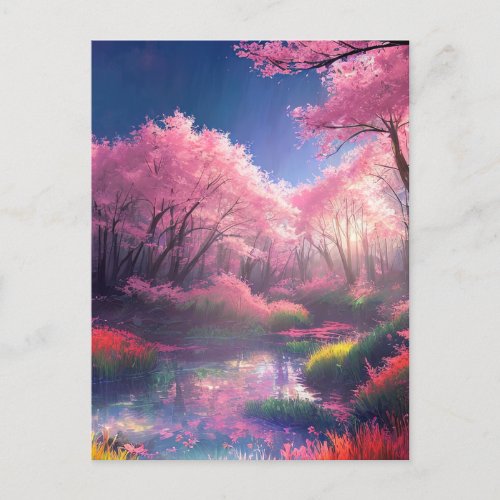 Enchanting Harmony of the Colorful Swamp Postcard