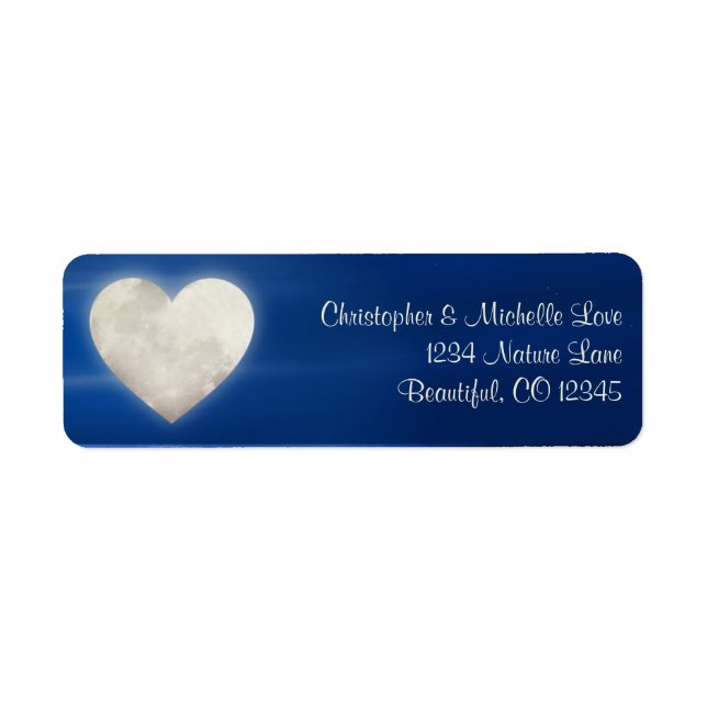 Enchanting Heart Moon Address Label (Front)