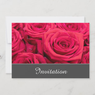 Enchanting Invitation Card with Red Roses