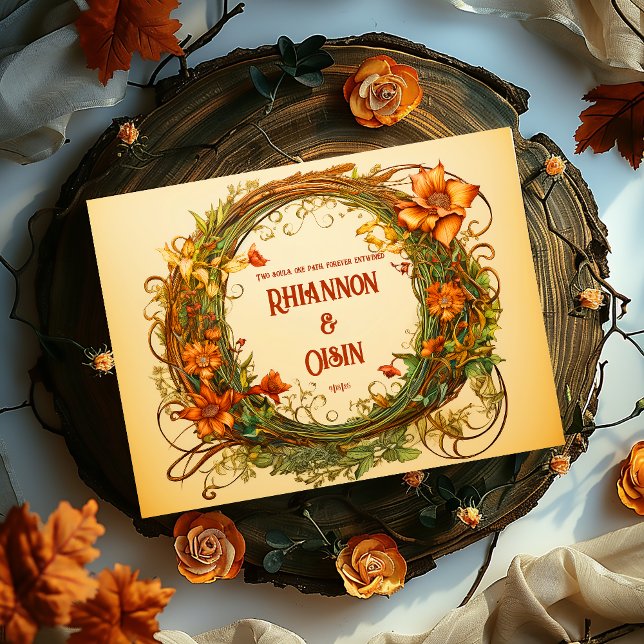 Enchanting Ivory, Orange Floral Druid Hill Wedding Guest Book (Creator Uploaded)