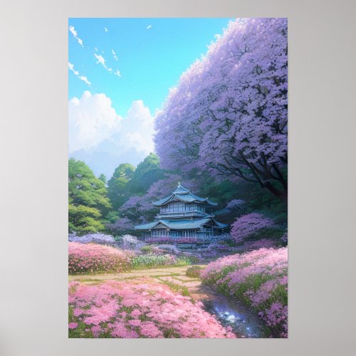 Enchanting Japanese Countryside Villa Poster