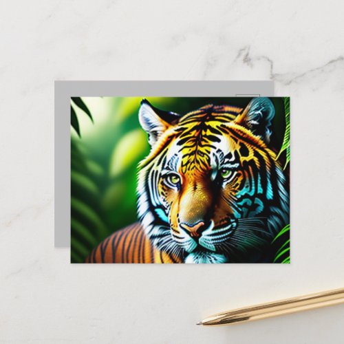 Enchanting Jungle Tiger _ Fierce And Free Postcard