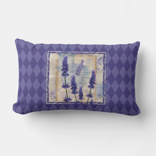 Enchanting Lavender Botanical Lumbar Pillow