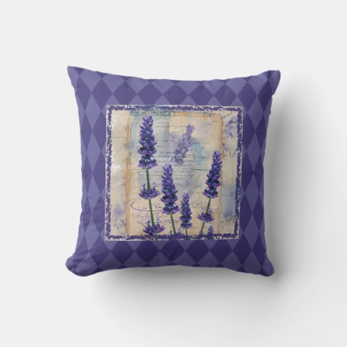 Enchanting Lavender Botanical Throw Pillow