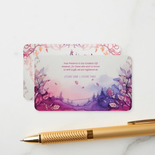 Enchanting Lavender Renaissance Castle Wedding Enclosure Card