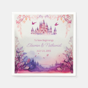 Enchanting Lavender Renaissance Castle Wedding Napkins