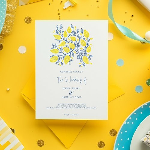 Enchanting Lemon Vine Wedding Invitation