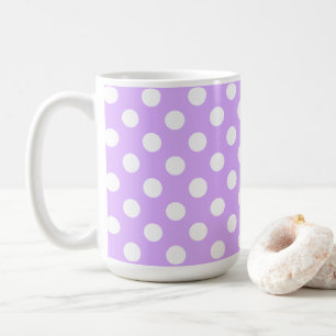 Enchanting Lilac And Big White Polka Dots Coffee Mug