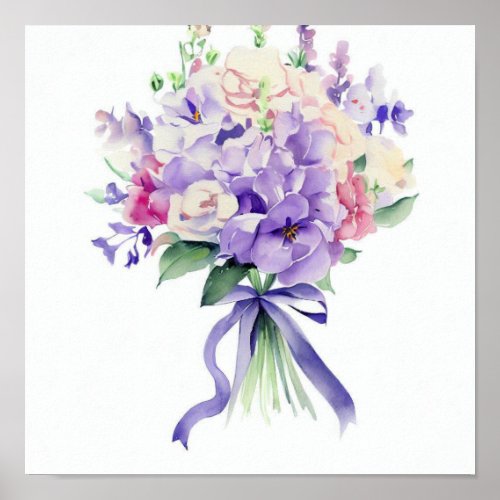 Enchanting Lilac Attendants Bouquet Poster