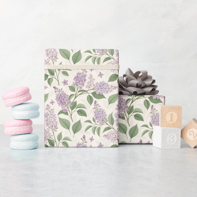 Enchanting Lilac Garden Blossom  Wrapping Paper (Baby Shower)