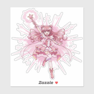 Enchanting Magical Girl Anime Transformation Sticker