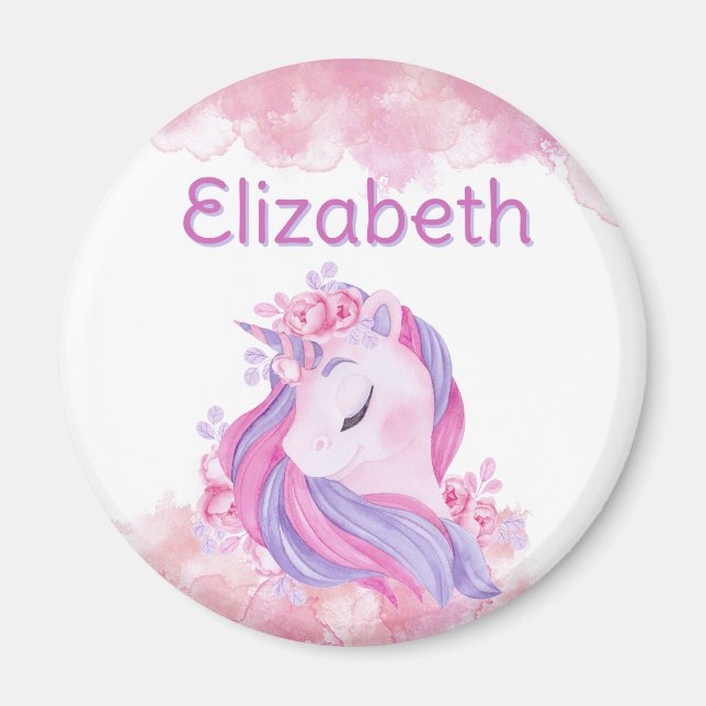 Enchanting, Magical, personalized unicorn  Magnet (Front)