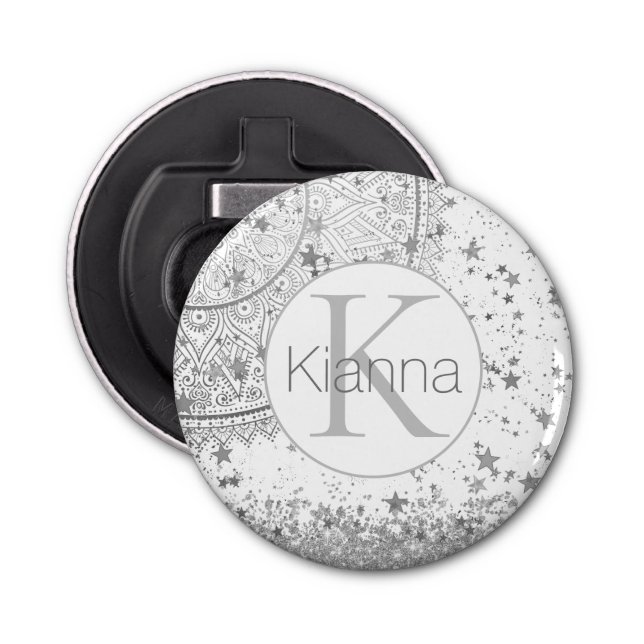 Enchanting Mandala Pesonalized Stars Monogram    Bottle Opener (Front)