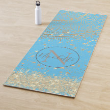 Enchanting Mandala with Gold Stars on Turquoise