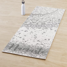 Enchanting Mandala with Silver Stars on White