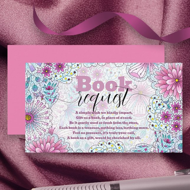 Enchanting Meadow Flowers Baby Shower Book Request Enclosure Card (Creator Uploaded)