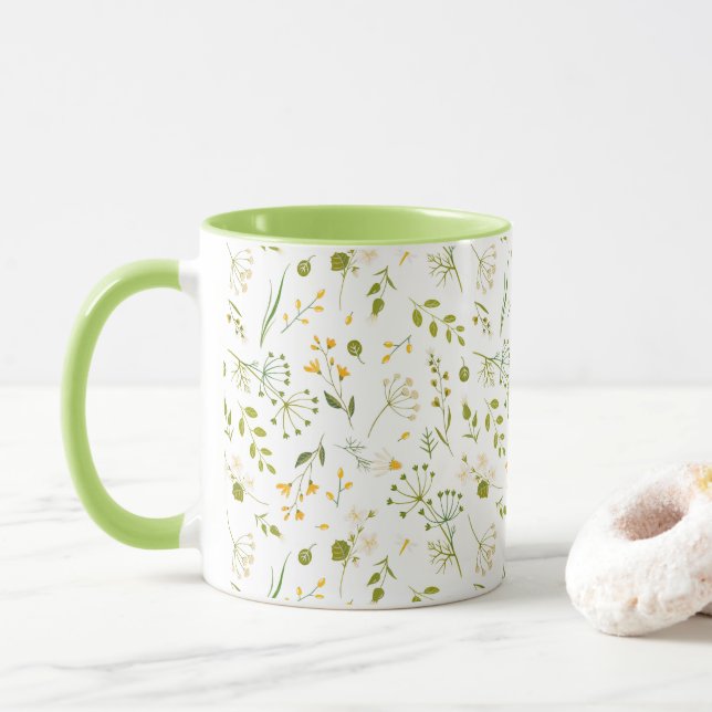 Enchanting Meadow Greenery Mug (With Donut)