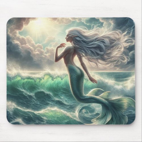 Enchanting Mermaid Swimming Mouse Pad