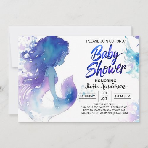 Enchanting Mermaid Tale Baby Shower Invitation