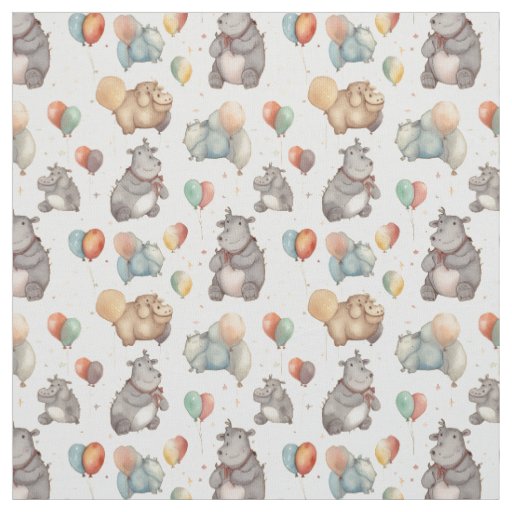 Enchanting Misfit: Whimsy Hippo Fabric