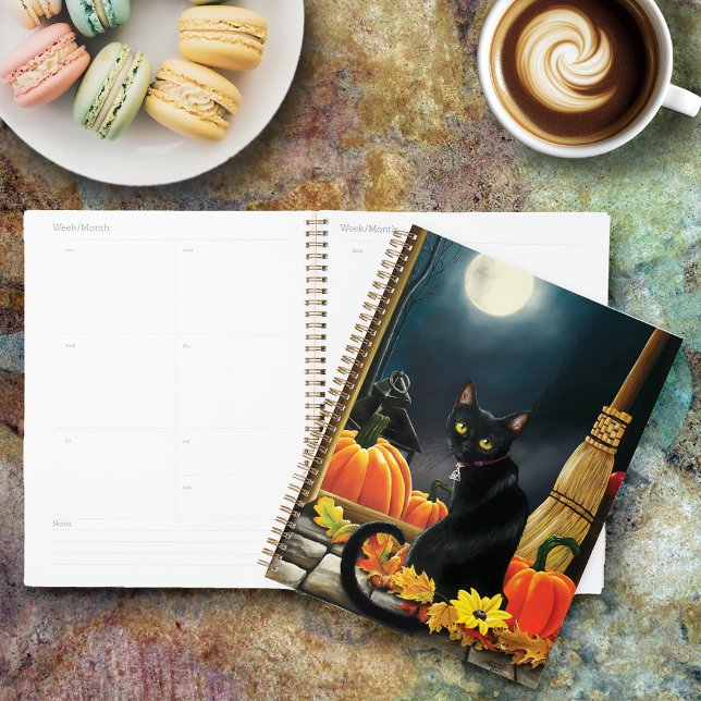 Enchanting Moonlit Black Autumn Cat Pumpkins Planner (Creator Uploaded)