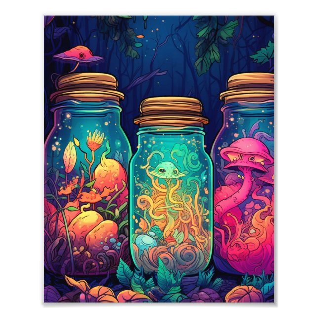 Enchanting Mushroom Jars – Hypercolorful  Photo Print (Front)