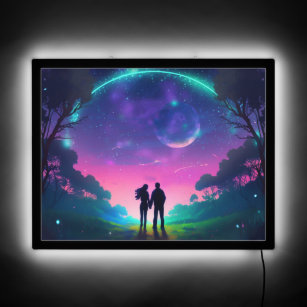 Enchanting Neon Nightscape Romantic LED Sign