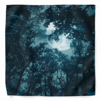 Enchanting Night Forest with Full Moon Bandana