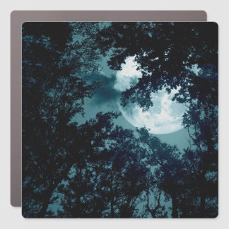 Enchanting Night Forest with Full Moon Car Magnet