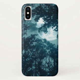 Enchanting Night Forest with Full Moon iPhone X Case