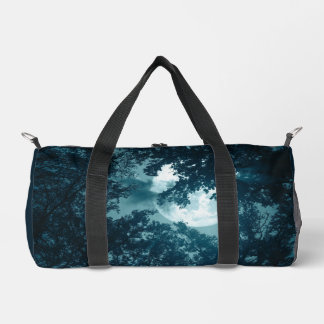 Enchanting Night Forest with Full Moon Duffle Bag