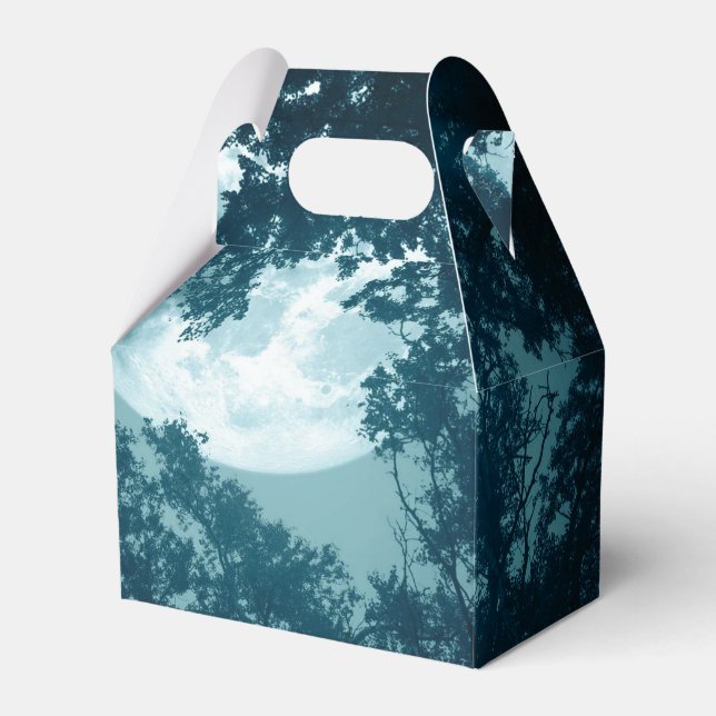 Enchanting Night Forest with Full Moon Favor Boxes (Front Side)