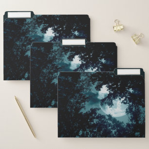 Enchanting Night Forest with Full Moon File Folder