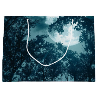 Enchanting Night Forest with Full Moon Large Gift Bag