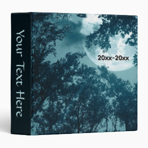 Enchanting Night Forest with Full Moon Personal 3 Ring Binder